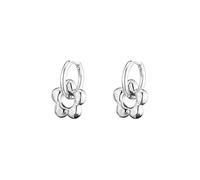 Graziosi orecchini a cerchio pendenti a forma di fiore per donne e ragazze in argento Sterling Pin Post Blossom Penzolante Piccolo Huggie Endless Round Hoops Orecchini Wrap Polsini Moda Gioielli di
