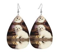 Graziosi orecchini a forma di cane, orecchini in pelle da donna, adatti per feste e uso quotidiano