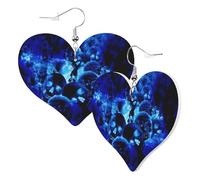 Graziosi orecchini a forma di cuore a doppio lato, con teschio e morte, alla moda, divertenti, in finta pelle, gioielli regalo per donne e ragazze