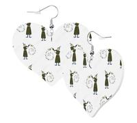 Graziosi orecchini a forma di cuore su entrambi i lati, stile cartone animato, per bambini, alla moda, divertenti, in finta pelle, gioielli regalo per donne e ragazze
