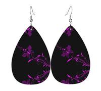 Graziosi orecchini a forma di farfalla da donna in pelle a forma di goccia sono adatti per feste, feste e regali., Misura unica