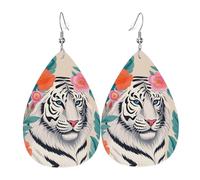 Graziosi orecchini a forma di goccia a forma di tigre bianca, set da 2, ganci per le orecchie placcati in argento 925, antiruggine, con tappi per le orecchie, adatti per feste, San Valentino, 11969