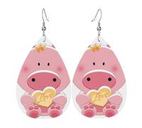 Graziosi orecchini a forma di maiale, orecchini in pelle da donna, adatti per feste e uso quotidiano