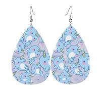 Graziosi orecchini a forma di pesce, orecchini in pelle da donna, adatti per feste e uso quotidiano