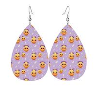 Graziosi orecchini a forma di pulcino con fiocco da donna, orecchini in pelle a goccia alla moda per le donne alla moda, orecchini a goccia colorati