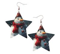 Graziosi orecchini a forma di pupazzo di neve da donna, orecchini pendenti a forma di stella scintillante, gioielli alla moda per la notte, One Size, Pelle