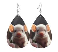 Graziosi orecchini a goccia in pelle a forma di maiale, accessori da donna, orecchini versatili adatti per pendolari e viaggi.