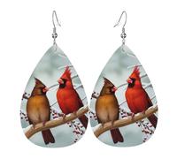 Graziosi orecchini a goccia in pelle con uccellini, da donna, con gancio, alla moda, vintage, per feste e uso quotidiano, Misura unica, Pelle