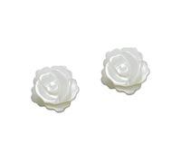 Graziosi orecchini a perno con perle a forma di fiore, per donne e ragazze, in argento Sterling S925, ipoallergenici, con piccola rosa bianca, dichiarazione floreale, cartilagine, trago, post, moda,