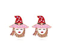 Graziosi orecchini a perno da strega a forma di cappello di Halloween, da donna, con zirconi scintillanti, per Halloween, festa di tutti i santi, 1.0*1.0*1.0