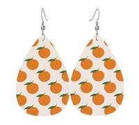 Graziosi orecchini arancioni da donna, orecchini colorati in pelle a goccia per le donne alla moda, orecchini a goccia gioielli