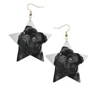 Graziosi orecchini da donna con carlino nero, orecchini pendenti celesti, gioielli a forma di stella per un versatile