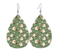 Graziosi orecchini da donna con stampa di margherite, orecchini in pelle a goccia alla moda per le donne alla moda, orecchini a goccia colorati