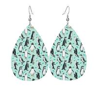 Graziosi orecchini da donna in pelle a forma di pinguini sono adatti per feste, feste e regali., Misura unica