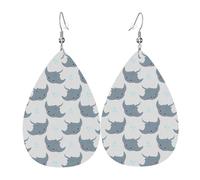 Graziosi orecchini grigi con bolle di razza per le donne, orecchini colorati in pelle a goccia per le donne alla moda, orecchini a goccia gioielli