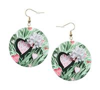 Graziosi orecchini in pelle alla moda a forma di cuore, da donna, pendenti, 1 paio di orecchini leggeri stampati per piercing, idea regalo per donne e ragazze