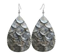 Graziosi orecchini in pelle con stampa di rane e occhi rossi, orecchini pendenti, gioielli leggeri a goccia, pendenti per feste in costume, Misura unica, Pelle