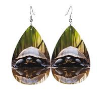 Graziosi orecchini in pelle di tartaruga, accessori da donna, adatti per l'uso quotidiano, pendolari e viaggi.