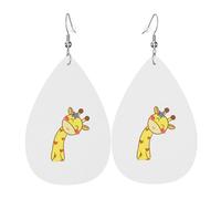 Graziosi orecchini pendenti a forma di giraffa con fiocco, da donna, a forma di stella, eleganti gioielli pendenti per celebrazioni, One Size, Pelle
