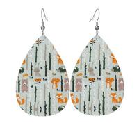 Graziosi orecchini pendenti a forma di orso volpe, albero di uccello, da donna, a forma di stella, eleganti gioielli pendenti per celebrazioni, One Size, Pelle