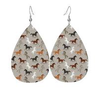 Graziosi orecchini pendenti a goccia con stampa di cavalli, eleganti gioielli alla moda da donna, per San Valentino e feste