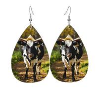 Graziosi orecchini pendenti a goccia con stampa mucca, eleganti gioielli alla moda da donna per San Valentino e festival