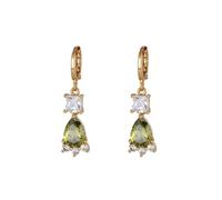 Graziosi orecchini pendenti da donna, orecchini in oro con ciondolo quadrato e a goccia con zirconia cubica 7 x 31 mm, gioielli semplici per la festa della mamma, 7x31MM, base placcata oro rosa