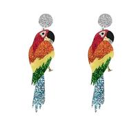 Graziosi orecchini pendenti in acrilico a forma di pesce tropicale, creativi, pappagallo, bucero, orecchini eleganti con animali, gioielli da indossare tutti i giorni per le donne, Medio, Acrilico
