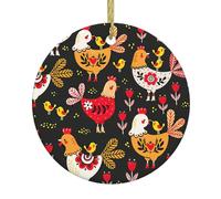 Graziosi ornamenti natalizi in ceramica a forma di gallina, ornamento natalizio per matrimoni per coppie di sposi, regali per le vacanze