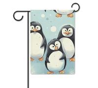 Graziosi pinguini bandiera 30,5 x 45,7 cm poliestere double face bandiere da giardino bandiere di benvenuto banner decorazione esterna per cortile portico prato
