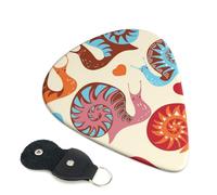 Graziosi plettri per chitarra a forma di lumaca, 6 plettri per chitarra, stampati su entrambi i lati, per chitarra elettrica, basso, ukulele (0,46 mm, 0,71 mm, 0,96 mm)