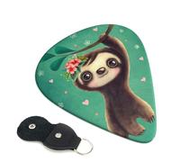 Graziosi plettri per chitarra bradipo, 6 pezzi, stampa fronte/retro, adatti per chitarre acustiche, elettriche e bassi, tra cui 0,46 mm, 0,71 mm, 0,96 mm