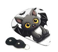 Graziosi plettri per chitarra con pipistrello, 6 plettri per chitarra, stampa su entrambi i lati, per chitarra acustica, basso, ukulele, chitarra elettrica (0,46 mm, 0,71 mm, 0,96 mm)