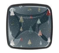 Graziosi pomelli natalizi senza cuciture per armadietti, alberi di pino, stelle e neve, 30 mm, in vetro, quadrati, per cassettiere e cassetti, maniglie decorative per casa, cucina, camera da letto