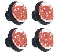 Graziosi pomelli rotondi in vetro da 35 mm per buste di San Valentino, con lettere e cuori, per cassettiere e cassetti, maniglie decorative per casa, cucina, camera da letto, confezione da 4