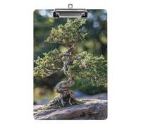 Graziosi portablocco a forma di albero bonsai, formato A4, formato A4, con clip a basso profilo, in acrilico leggero, portablocco decorativo per infermieri, lavoro, ufficio, 31 x 21 cm