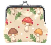Graziosi portafogli da donna e borsa a forma di funghi stravaganti, colore rosso, per ragazze, 11,5 cm x 10,5 cm