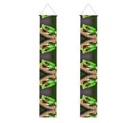 Graziosi striscioni per porta del Ringraziamento con occhi rossi e rane, decorazione per esterni, per interni ed esterni, facile da appendere riutilizzabile