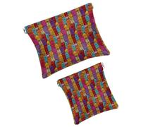 Graziosi unicorni con elementi magici adesivi, borsa per cosmetici tascabile, impermeabile, senza cerniera, chiusura automatica, mini custodia portatile da viaggio per cuffie e gioielli, Multicolore