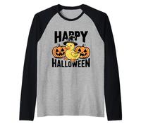 Grazioso anatroccolo Happy Halloween Maglia con Maniche Raglan