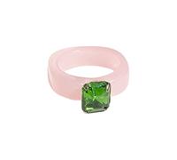 Grazioso anello in resina cristallo intarsio colorato strass acrilico per donne carino accessorio costume biologico senza additivi, Taglia unica, resina, Nessuna pietra preziosa