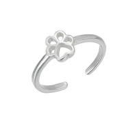 Grazioso anello per dita dei piedi delle donne in argento Sterling 925 minimalista piccolo gatto cane cucciolo zampa aperta fascia avvolgente polsino anello per dita dei piedi ipoallergenico