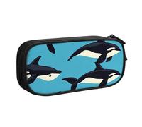 Grazioso astuccio con delfino, per ragazzi e ragazze, con balena marina, corallo, grande astuccio per penne da scrivania, organizer per cancelleria, astuccio per scuola, ufficio, borsa per il trucco