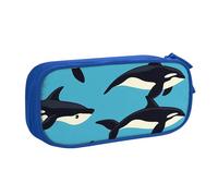 Grazioso astuccio con delfino, per ragazzi e ragazze, con balena marina, corallo, grande astuccio per penne da scrivania, organizer per cancelleria, astuccio per scuola, ufficio, borsa per il trucco