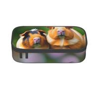 Grazioso astuccio con stampa di porcellini d'India, capiente, capiente, per la scuola, per la scuola e i viaggi, Nero , Taglia unica