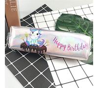 Grazioso astuccio con unicorno laser per ragazze Kawaii scuola portapenne scatola cancelleria sacchetto di stoccaggio ufficio scuola forniture escolar, torta unicorno