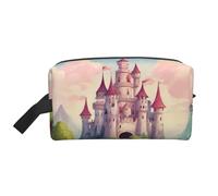Grazioso astuccio da viaggio con stampa di castello delle fiabe, borsa da toilette per uomo e donna, per viaggi, palestra, uso quotidiano