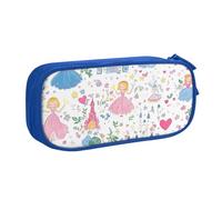 Grazioso astuccio per matite con principesse per ragazzi e ragazze, grande astuccio per penne da scrivania, cancelleria, astuccio per scuola, ufficio, borsa per trucchi con cerniera, rosa, 21x5x10.5cm
