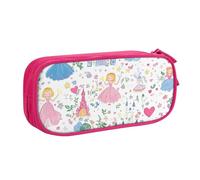 Grazioso astuccio per matite con principesse per ragazzi e ragazze, grande astuccio per penne da scrivania, cancelleria, astuccio per scuola, ufficio, borsa per trucchi con cerniera, Blu, 21x5x10.5cm