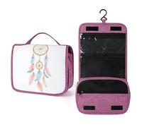 Grazioso beauty case da viaggio colorato con acchiappasogni, da donna, organizer da appendere con gancio per shampoo